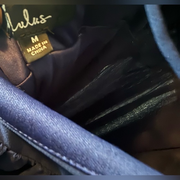 Lulu’s Navy Blue Lace Up Ruffle Maxi Dress-Size Medium - Picture 11 of 12